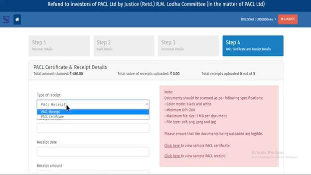 Sebi pacl refund application form