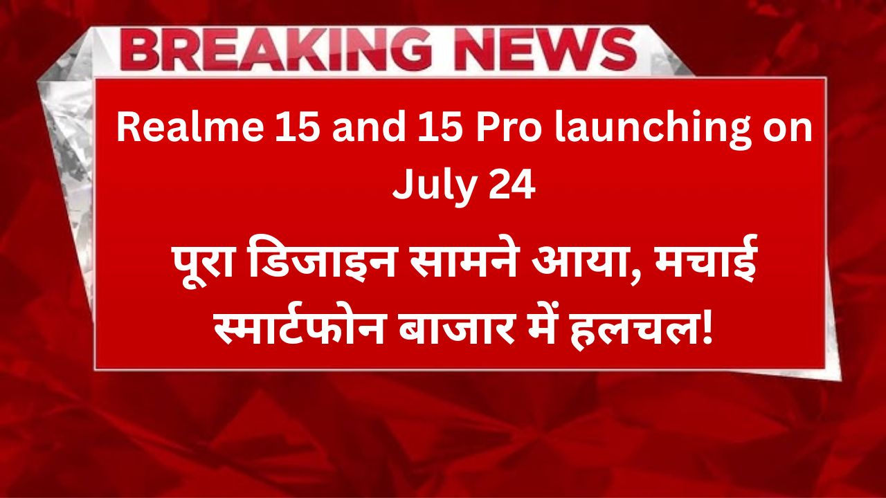 Realme 15 and 15 Pro launching on July 24 : पूरा डिजाइन सामने आया, मचाई स्मार्टफोन बाजार में हलचल!